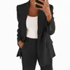 2026 Outono e Inverno Transfronteiriço Nova Moda Europeia e Americana Gola Lapela Slim Fit Cardigan Blazer Elegante Conjunto de Terno Feminino