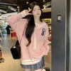 Suéter estilo colegial com gola de marinheiro e laço feminino outono e inverno conjunto de roupas femininas top de tricô solto elegante que rejuvenesce afina