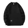 Sudadera para Hombre Primavera y Otoño Nueva Moda Marca de Moda Cuello Redondo Manga Larga Camiseta Holgada Talla Grande para Hombre Top Básico