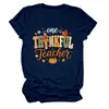 Una maestra agradecida Amazon wish estación independiente camiseta casual y elegante de mujer con cuello redondo y manga corta