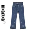 Jeans lavados y desgastados de estilo callejero americano transfronterizos para hombre, primavera y otoño, corte recto holgado, pantalones largos de estilo vibe de la alta calle europea y americana