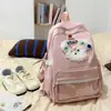 Mochila Escolar Color Sólido Estilo Japonés Estilo Ins Femenina Nueva Linda Cachorro Gran Capacidad Mochila para Computadora Mochila para Estudiante Niña