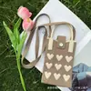 Nueva Bolsa Cruzada de Teléfono Móvil de Dibujos Animados, Diseño de Moda, Bolsa de Teléfono Móvil Tejida, Versátil, Bolso de Hombro, Sensación de Alta Gama