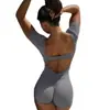 Europeo y Americano 2025 Verano Nueva Moda Comercio Exterior para Mujer Personalizado Espalda Descubierta Calado Plisado Mono de Manga Corta para Mujer Venta al Mayoreo