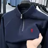 Comércio Exterior Transfronteiriço Outono e Inverno Moletom Masculino Meio Zíper Gola Alta Algodão Manga Longa Casual Jaqueta de Alto Padrão Atacado