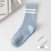 Calcetines Deportivos Clásicos de Bádminton a Rayas, Calcetines para Mujer Absorbentes de Sudor y Antiolor, Calcetines Antideslizantes de Media Pantorrilla para Fitness y Running, Calcetines para Pilates