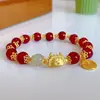 Nueva pulsera de esmalte de mariposa femenina ins nicho lujo ligero Mori azul marino cuentas de colores craqueladas hielo pulsera de amigas al por mayor