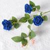 Rosa artificial 3 cabeças pequena rosa de flanela Dia dos Namorados casamento decoração de casa artificial artificial flor transfronteiriça