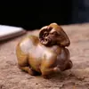 Argentina sándalo verde tallado decoración orgullosa doce zodiaco mango de oveja artesanía regalo decoración obra literaria