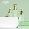 En Stock Juego de Botellas con Bomba Limpiador Facial de 30 ml y 50 ml, Botella de Plástico Transparente de Pared Gruesa con Atomizador Fijador de Maquillaje de 80 ml