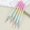 5 Pinceles para Uñas de Color Degradado, Plumas de Construcción, Plumas para Dibujo de Líneas, Plumas de Tallado de Cristal, Pinceles de Pintura, Plumas de Fototerapia para Salones de Uñas
