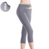 Pantalones de Yoga Ajustados de Siete Puntos de Alta Elasticidad Sensación Desnuda Combinación de Colores Melocotón Cintura Alta Levanta Cadera Pantalones Deportivos de Fitness Adelgazantes de Secado Rápido para Mujer