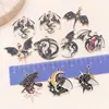Aleación de Zinc Estilo Oscuro Colgante de Dragón con Goteo de Aceite Encanto de Estrella y Luna Pterodáctilo Accesorios para Joyería de Aretes y Llaveros Hechos a Mano DIY