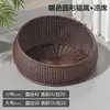 Ninho de Gato de Rattan Tridimensional Não Colapsável, Universal para Todas as Estações, Cesta Tecida Semi-Fechada, Grande Ninho Fresco no Verão