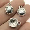14x 11mm 1.9g joyería antigua de plata al por mayor mano DIY deportes Música béisbol colgante
