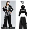 Roupas para Meninas de Jazz Hip-Hop Jaqueta com Capuz Tops Moda Tendência Grupo de Meninas Roupas de Performance de Dança Jazz