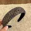 Diadema retro de lunares y cuadros en tono café de ala ancha para mujer, sensación de alta gama, aumenta la altura de la coronilla, para lavarse la cara, accesorio para el cabello versátil, diadema