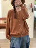 Suéter de Punto de Algodón Holgado de Colores Contrastantes, Cuello Redondo Vintage, Top Casual Simple y Versátil para Mujer, Nuevo Otoño 2026