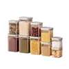 Frasco Hermético de Presión para Cocina para Granos, Caja de Almacenamiento de Grado Alimenticio, Contenedor de Plástico a Prueba de Humedad para Snacks y Especias