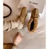 Zapatos Planos de Algodón con Lazo para Mujer 2026 Nuevo Estilo de Invierno Forrados de Felpa Cálidos Suela Suave Zapatos Mary Jane Peludos