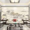 Tecido de Parede Bordado com Paisagem e Pavilhão, Feito de Fábrica, Bordado de Alta Qualidade, Novo Estilo Chinês, Parede de Fundo para Sala de Estar com Sofá Moderno, Padrão Floral