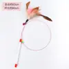 Vara de Brinquedo para Gato com Fio de Aço Haste Longa Pena com Sino Interativo Alívio do Tédio Brinquedo para Gato Suprimentos para Animais de Estimação Brinquedo para Gatinho Transfronteiriço