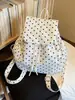Mochila de Lona de Nylon con Lunares de Gran Capacidad para Mujer 2026 Nuevo Estilo de Moda de Gama Alta Mochila Versátil para el Viaje Diario