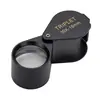 Lente de vidro óptico portátil de 18 mm 10 vezes HD para identificação de joias de jade lupa de metal preto de alta potência