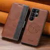 Funda de Teléfono tipo Cartera con Tapa abatible para Samsung S26Ultra con Ranura para Tarjetas y Soporte de Carga Inalámbrica Magnético Dos en Uno, Funda de Cuero