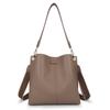 Bolsa de trabalho texturizada feminina nova europeia e americana retrô balde de grande capacidade PU resistente ao desgaste bolsa de ombro simples