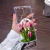 La funda de teléfono inglesa más vendida de Amazon con temática de tulipanes rosas, compatible con Samsung S26+ y S24+, cuenta con una cubierta protectora transparente magnética