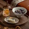 Juego de cuenco cónico y plato estilo japonés para una persona, vajilla para el té de la tarde, plato de postre, platito para el hogar, plato para aperitivos de restaurante