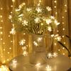 Luces de cadena LED de copo de nieve transfronterizas Navidad habitación patio iluminación exterior USB control remoto decoración navideña luces de Navidad