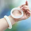 Pulsera de Jade Blanco de Xinjiang con Hilo de Oro, Pulsera de Jade Cuarcita Luna Blanca, Pulsera de Jade Blanco con Hilo de Oro