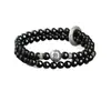 Pulseira com Fivela da Paz de Seis Caracteres Pulseira de Liga Metálica Tendência Masculina Obsidiana Presente para Namorado Dia dos Namorados Chinês