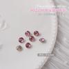 Joyería de diamantes para uñas rosas, súper destellos, corazón torcido, punta inferior, taladro, gran amor, cuadrado gordo, ángulo recto, forma de diamante pequeño, red, explosiones rojas