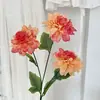 3 flores artificiais de dália, crisântemo, flores falsas para decoração de sala de estar em casa, arranjo para cena de casamento em hotel, adereços de fotografia