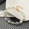 Pulsera de Perlas de Imitación Barrocas Irregulares Francesas Perla de Forma Especial Exagerada Perla Redonda Simple Cuerda Elástica Pulsera de Niña