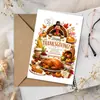 Compra directa transfronteriza: Tarjetas de felicitación temáticas de pavo de Acción de Gracias con sobres, con mensajes divertidos y creativos, perfectas como regalo o para dejar un mensaje