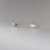 Pendientes de Planeta Incrustados con Diamantes de Plata de Ley S925 Nalan, Diseño Exquisito y Simple de Nicho, Pendientes Cósmicos Compactos M07764