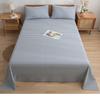 Sábana de Algodón 100% Japonés Algodón Lavado Pieza Única Algodón de Verano Individual Ropa de Cama para Dormitorio Funda de Almohada Juego de Tres Piezas