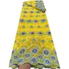 Estilo Étnico Planta Floral Bordado 3D Tecido de Algodão Vazado Roupas Femininas Africanas Tecido Bordado para Banquete Tissu