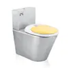 Inodoro de Acero Inoxidable 304, Inodoro para Baño de Hotel, Inodoro de Bajo Consumo Tipo Sifón, Inodoro Antiolor para Baño de Centro Comercial