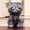 Venta Directa de Fábrica de Jade de Cristal Natural 1.0 pulgada Esculturas de Perro Pekinés a Mitad de Camino para Decoración de Coche, Hogar, Escritorio de Oficina