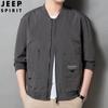 Chaqueta de Cuello Alto para Hombre Jeep Spirit Atractiva Nueva para Primavera y Otoño Versátil Top Chaqueta Casual de Negocios