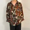 Camisa floral de manga larga para hombre y mujer, adecuada para primavera, otoño y verano, estilo coreano, moderna, genial, nicho, estilo de Hong Kong, chaqueta camisa vintage