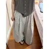 Pantalones de pijama anchos de estilo coreano con estampado floral fresco para mujer, pantalones largos cómodos de cintura alta para verano, pantalones casuales versátiles para caminar que se pueden usar fuera