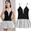 Za Comercio Exterior Venta al por mayor transfronteriza Estilo europeo y americano Ropa para mujer Verano Nuevo Fiesta Vestido de retazos de lunares Falda corta