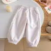 Pantalones Deportivos Dulces y Lindos para Niñas 2026 Otoño Nueva Moda Elegantes y con Estilo Ribete de Encaje Pantalones Jogger Casuales para Bebés Niñas