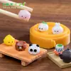 Vaporera de animales en miniatura para micro paisajismo, simulación creativa, juguete de comida, decoración de casa de muñecas DIY y figuras en miniatura